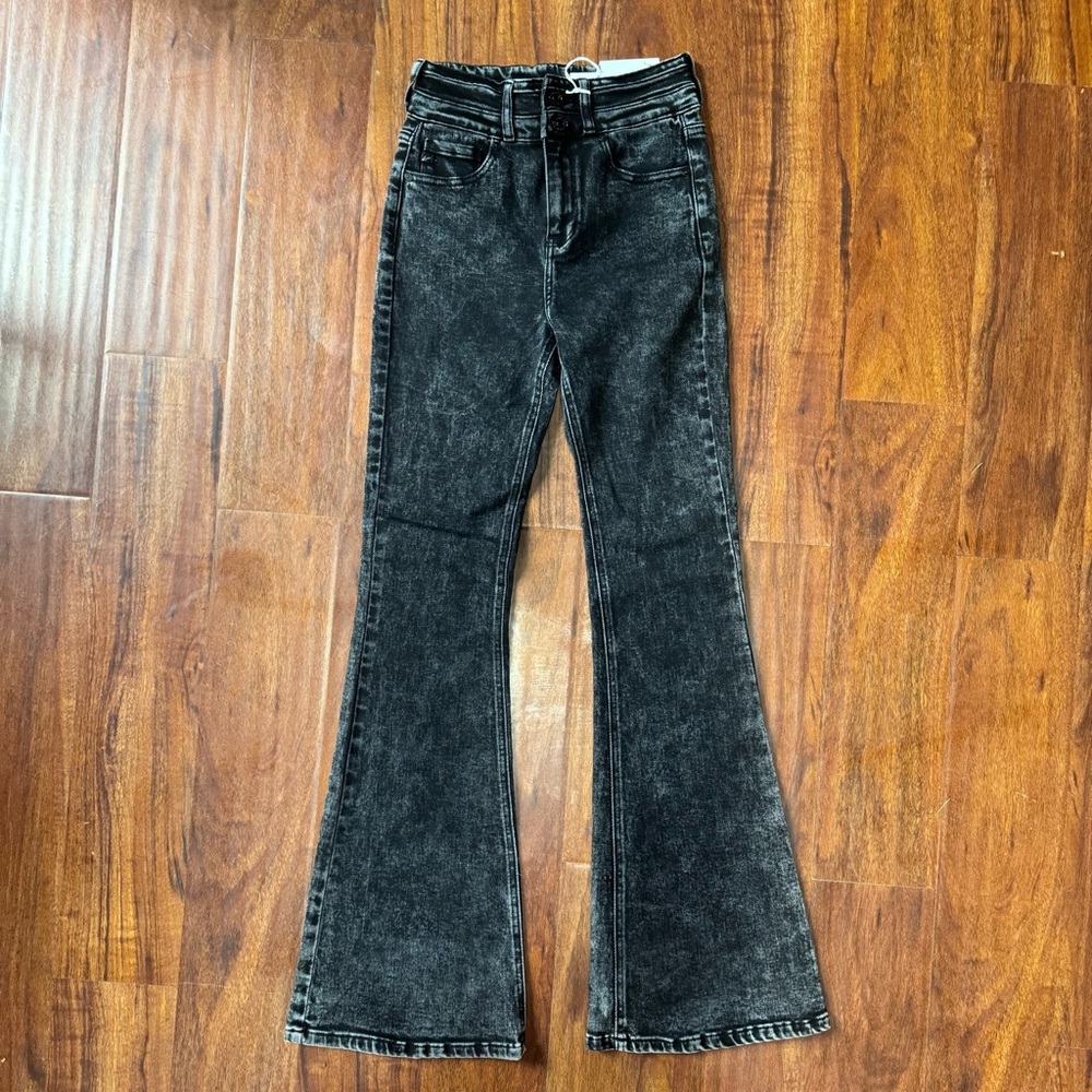 NWT Kancan Black High Waist Flare Jeans 24
